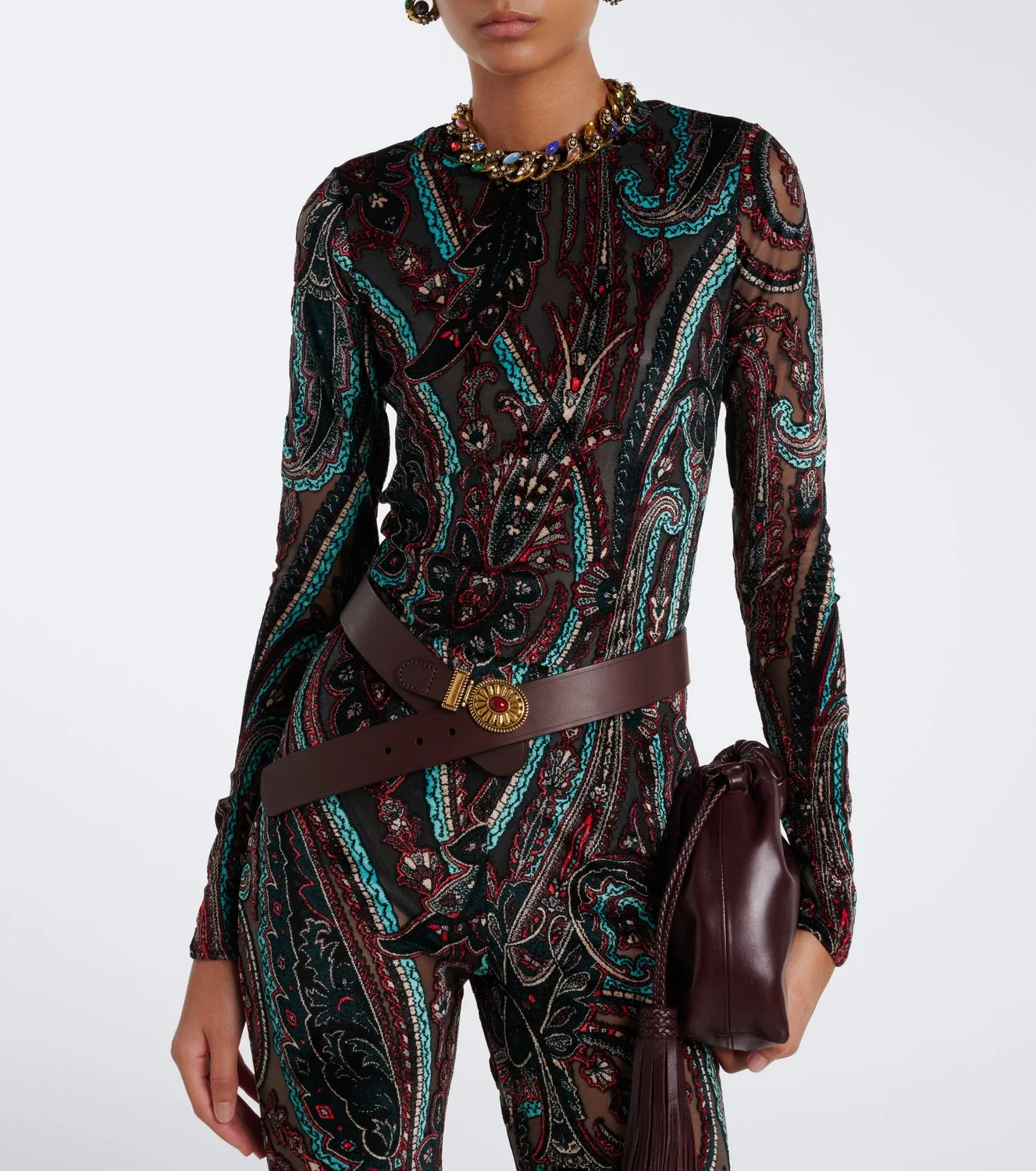 Топ с пейсли Etro, фиолетовый — фото 2