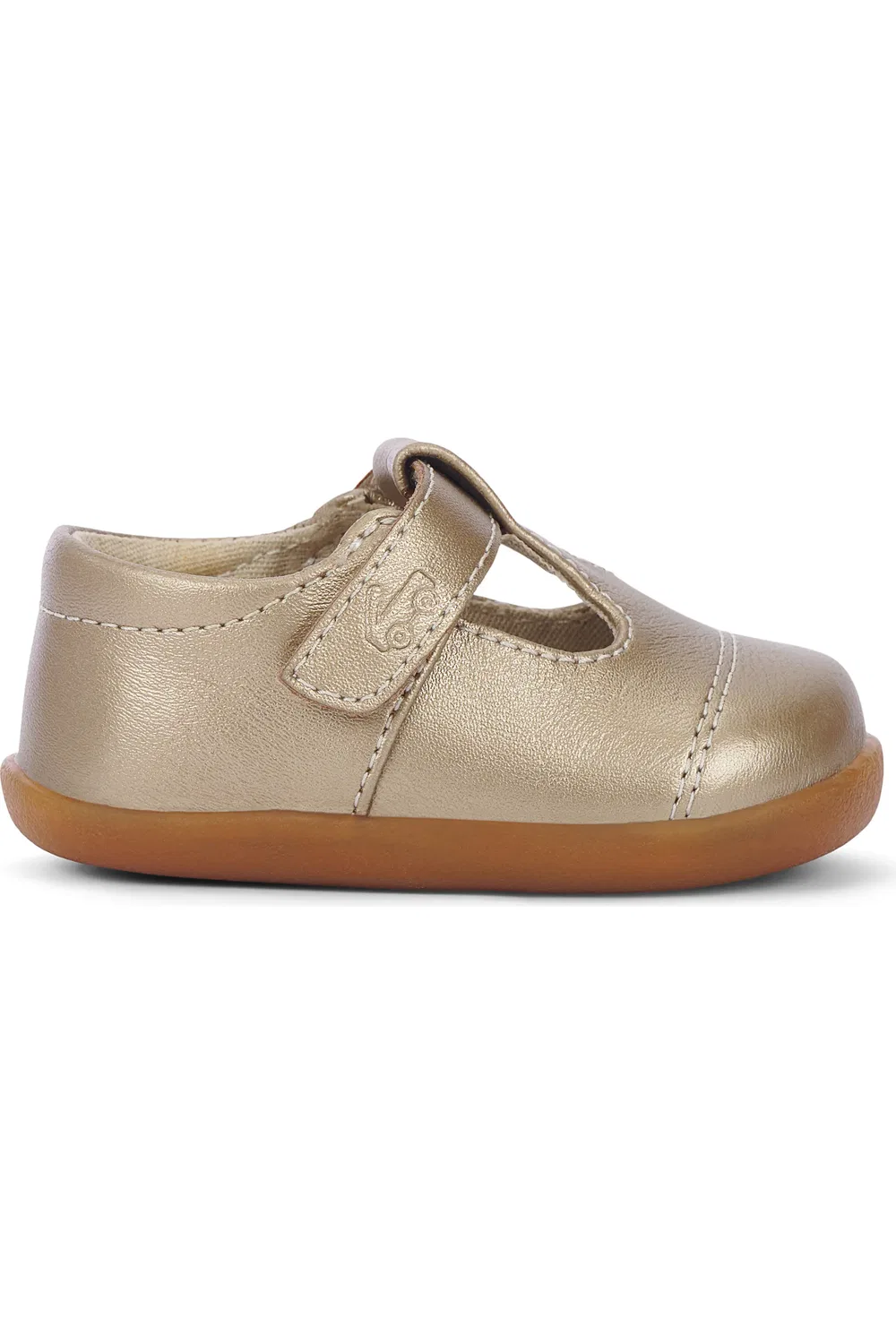 Туфли детские балетки на регулируемом ремешке Bianca Mini See Kai Run, Gold — фото 3