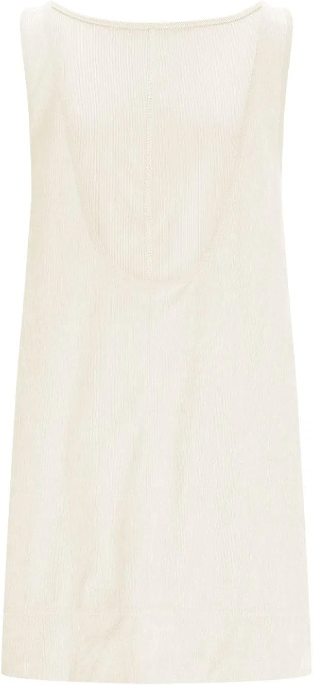 Женское платье-комбинезон из вельвета Corduroy Overall Tank, White — фото 4