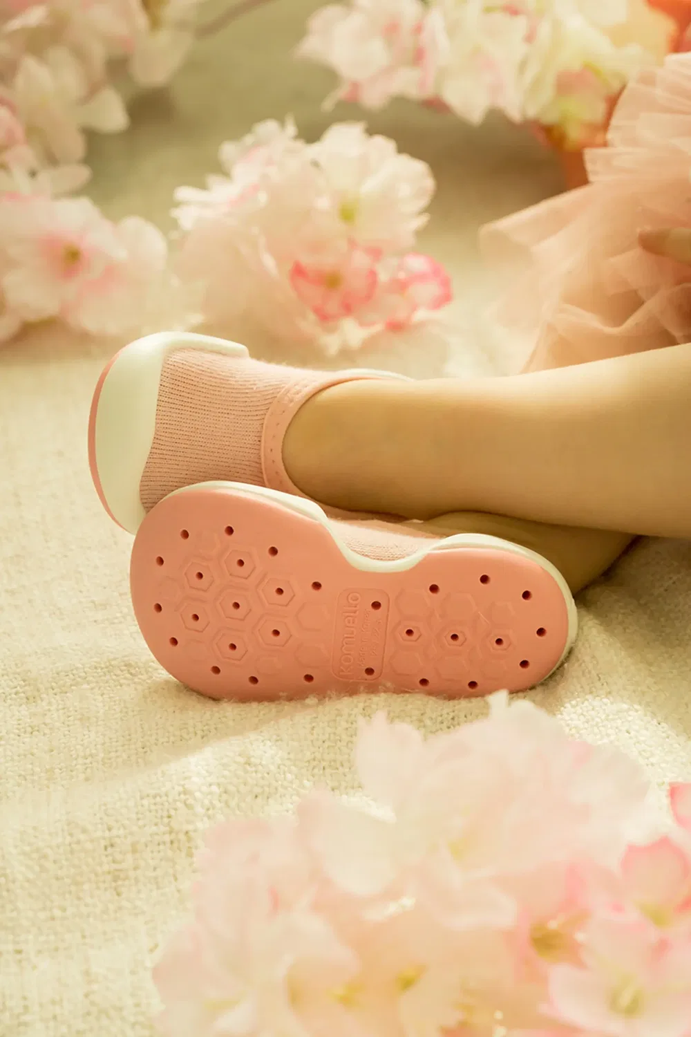Детские тапочки-носочки дышащие Komuello, Pastel Pink — фото 2