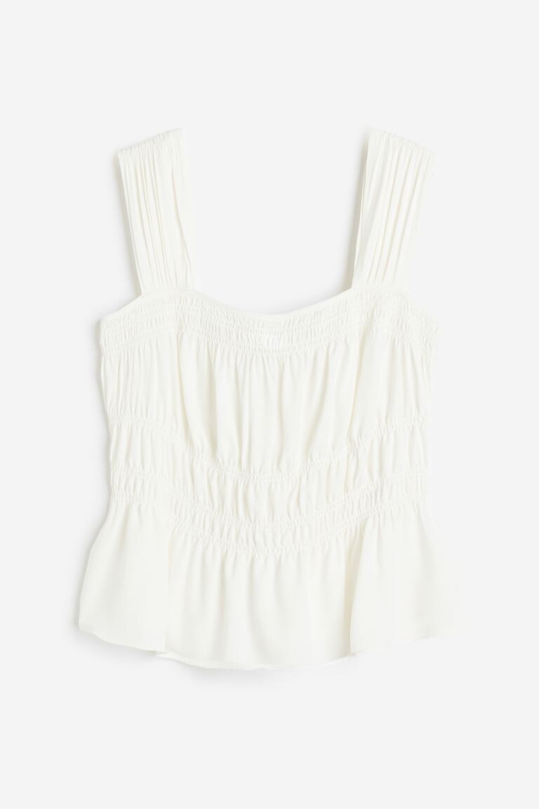 

Присборенный топ H&M, белый