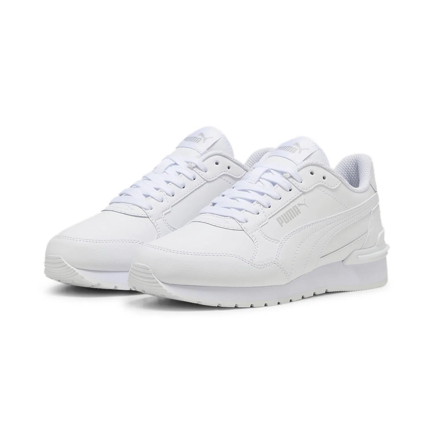 Детские кроссовки с кожаным верхом ST Runner Puma, Weiss — фото 2