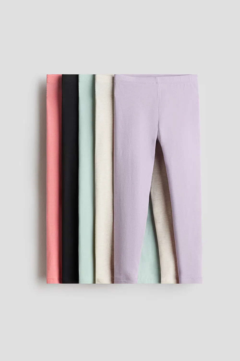 Комплект из 5 трикотажных леггинсов H&M, Helllila/Mintgrün