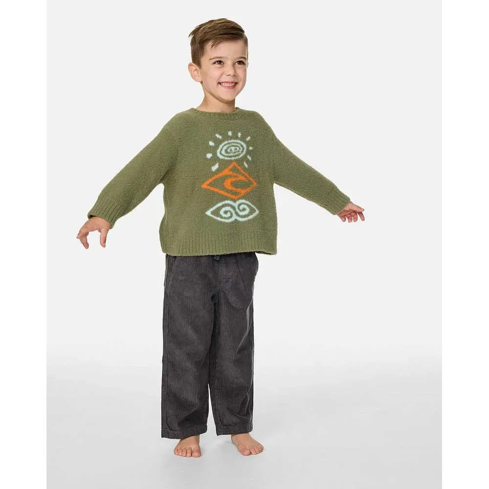 Детский свитер для мальчиков с жаккардовым принтом Ride The Wave Knit Rip curl, Green — фото 4