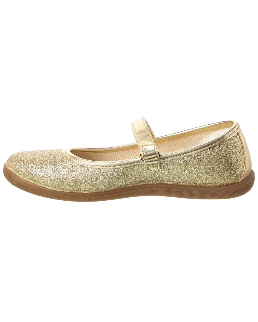 Детские кожаные балетки с блеском Naturino Pavia 2 Glitter Leather Flat, серый — фото 2