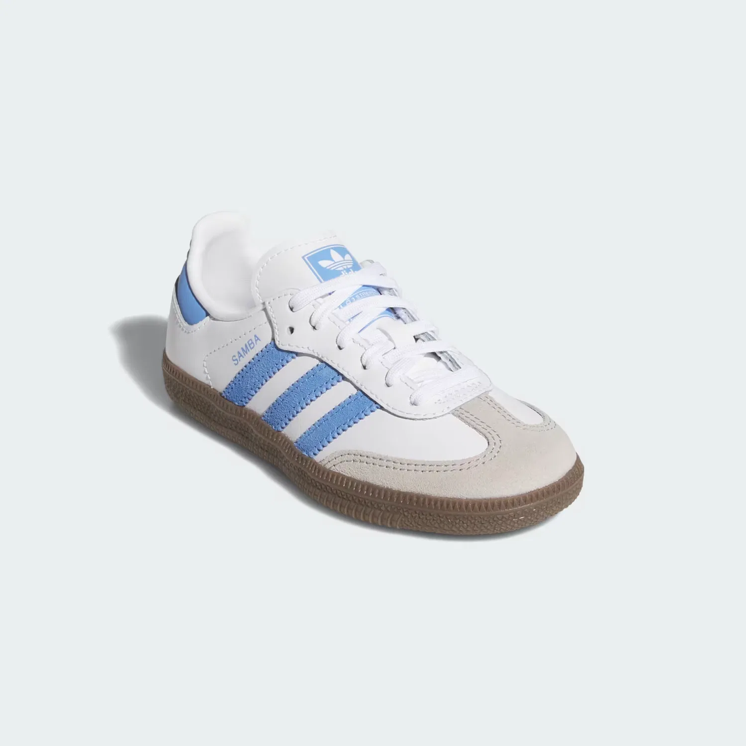 Детские кроссовки на шнуровке SAMBA OG Adidas Originals, белый/синий/gum — фото 4