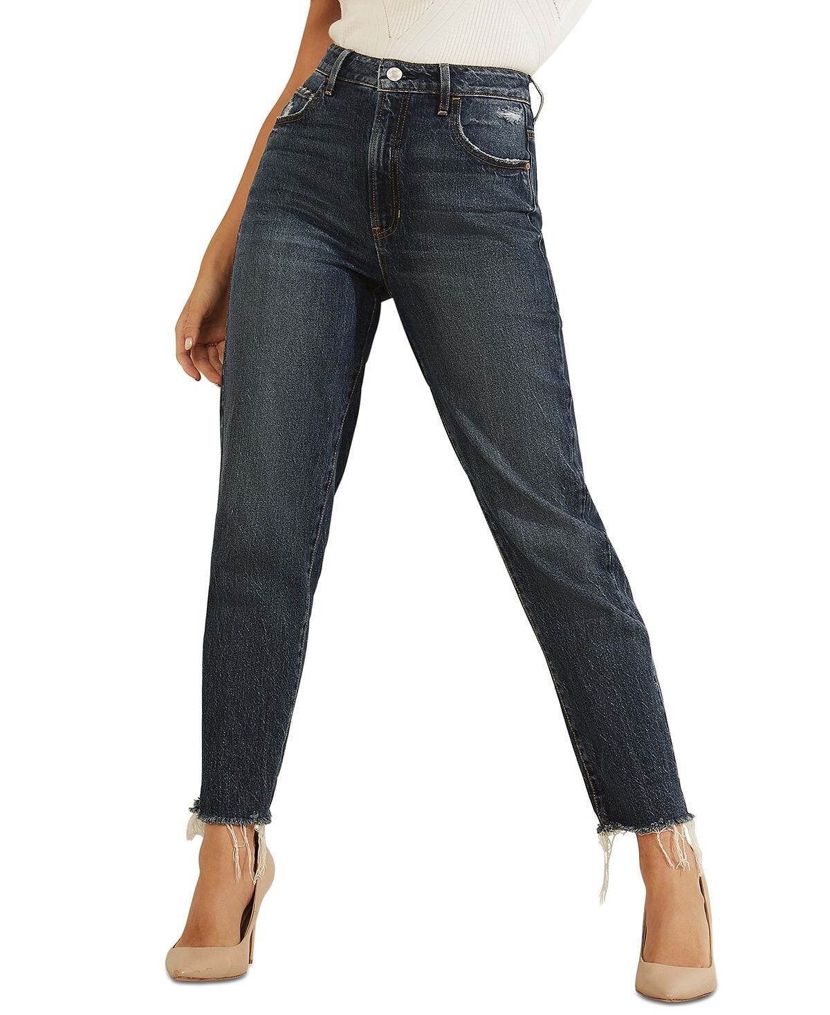 

Женские джинсы mom с потерями GUESS, мульти