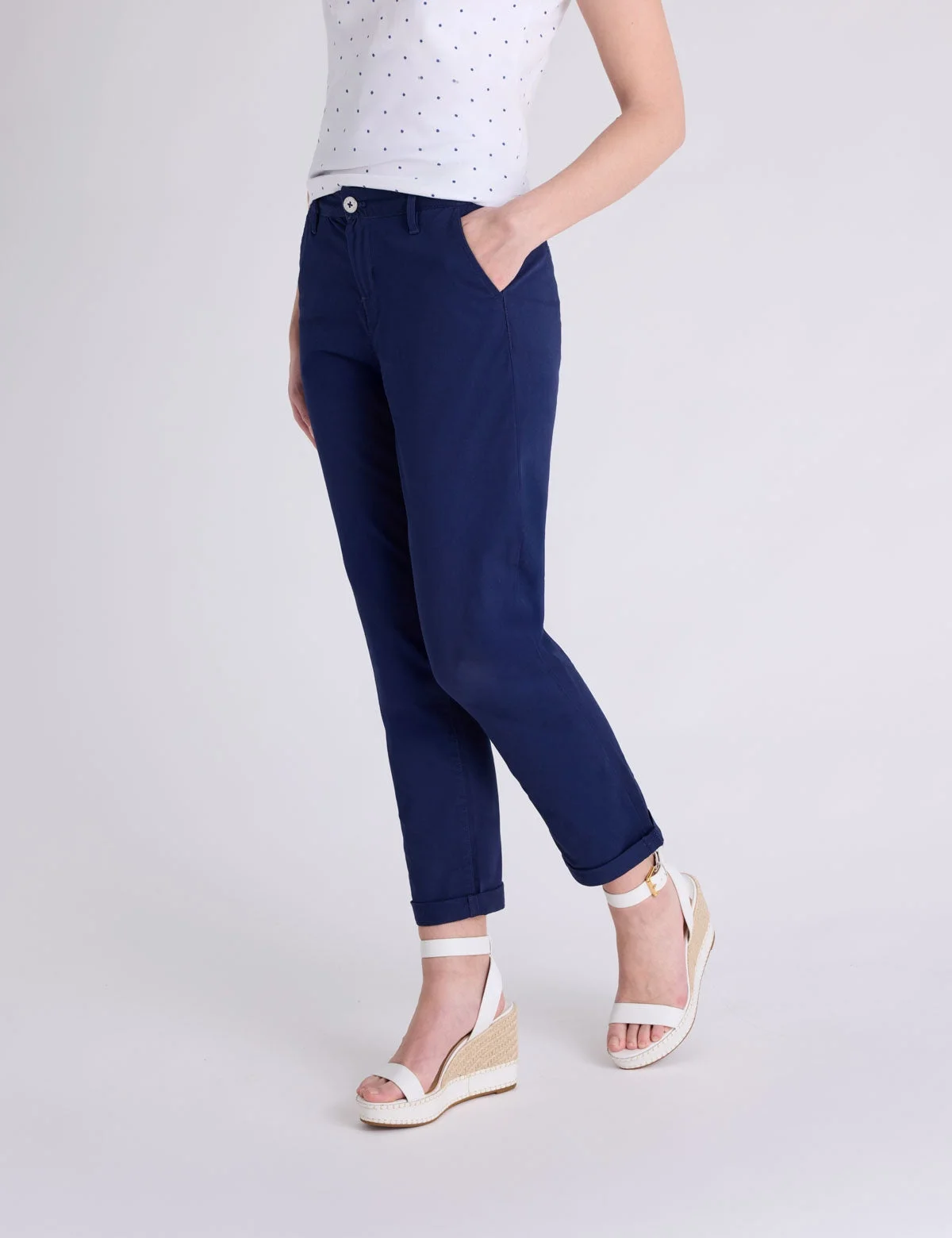 Женские брюки U.S. Polo Assn. Mid Rise Chino, темно-синий — фото 3