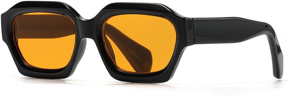 

Мужские солнцезащитные очки с градиентным переходом, защита от УФ-излучения UV400, ретро-многоугольные, женские оранжевые солнцезащитные очки TKKTLLT, Glossy Black Orange