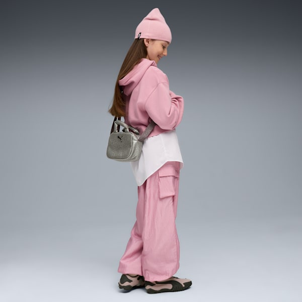 Короткая толстовка с капюшоном для больших детей Puma Wardrobe Essentials, розовый — фото 3