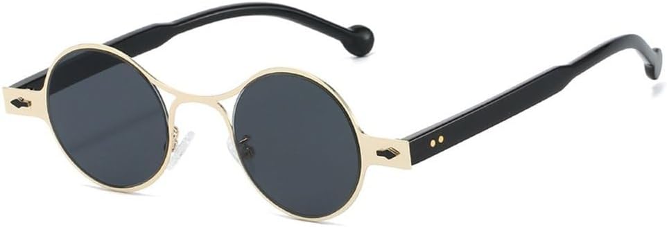 

Ретро круглые металлические панк-солнцезащитные очки для мужчин с заклепками, защита от УФ-излучения UV400, модные солнцезащитные очки для женщин с градиентным переходом цвета SKFGNX, Black Gray