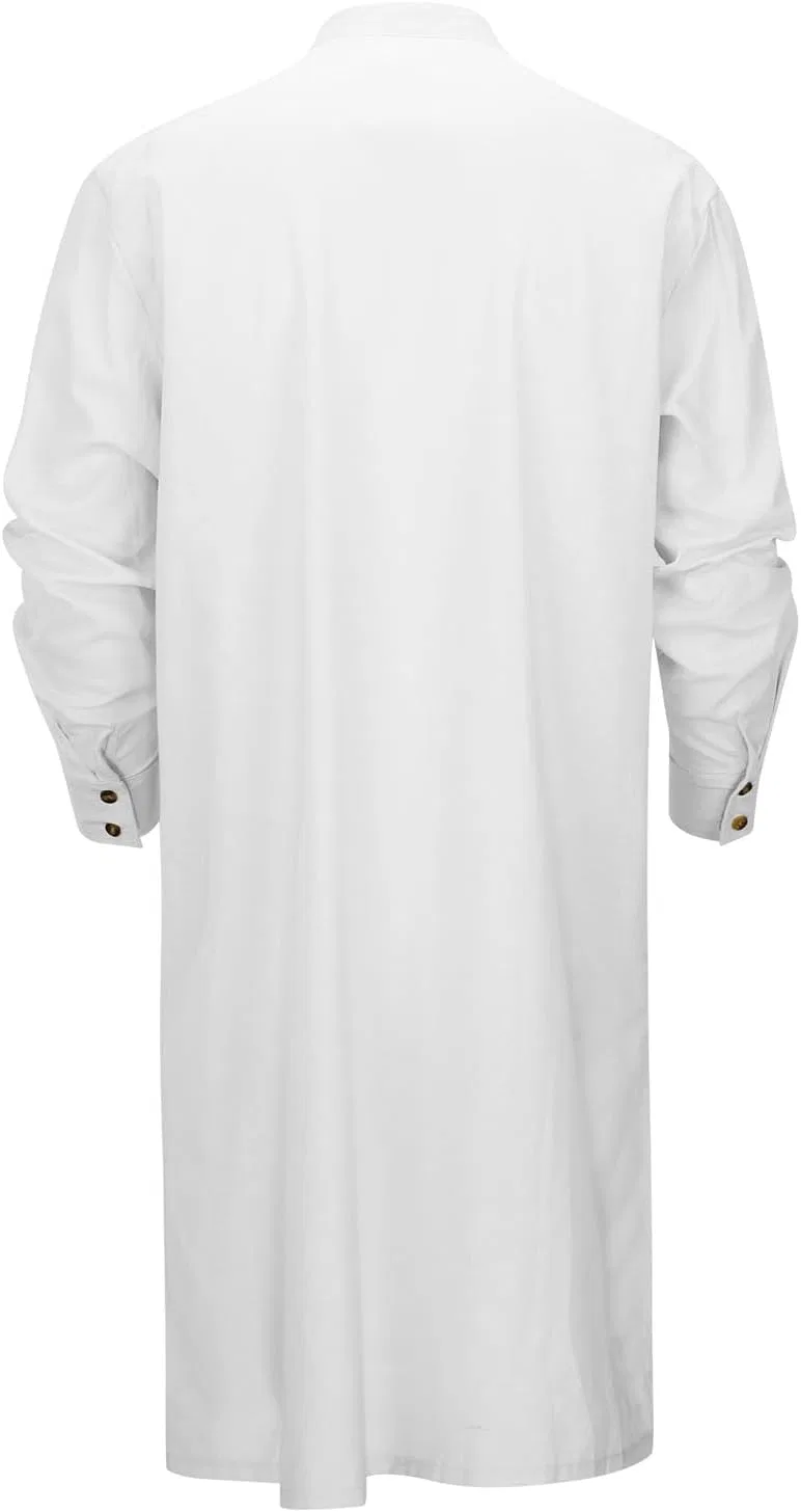 Мужская рубашка-кафтан с длинным рукавом, Cotton Linen, белый — фото 3