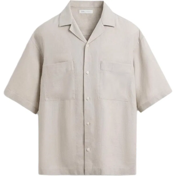 Мужская рубашка с воротником Beige ZARA, Beige