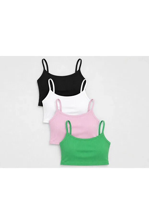 Детский комплект футболок с принтом Machetta, White-Black-Pale Pink-Green