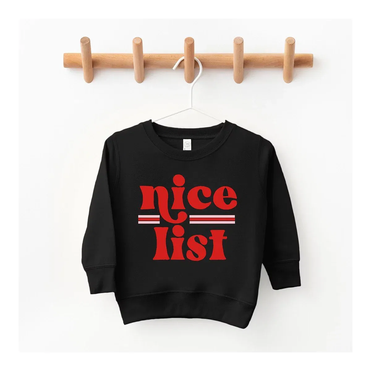 Детский свитшот для девочек с принтом Nice List The Juniper Shop, Black