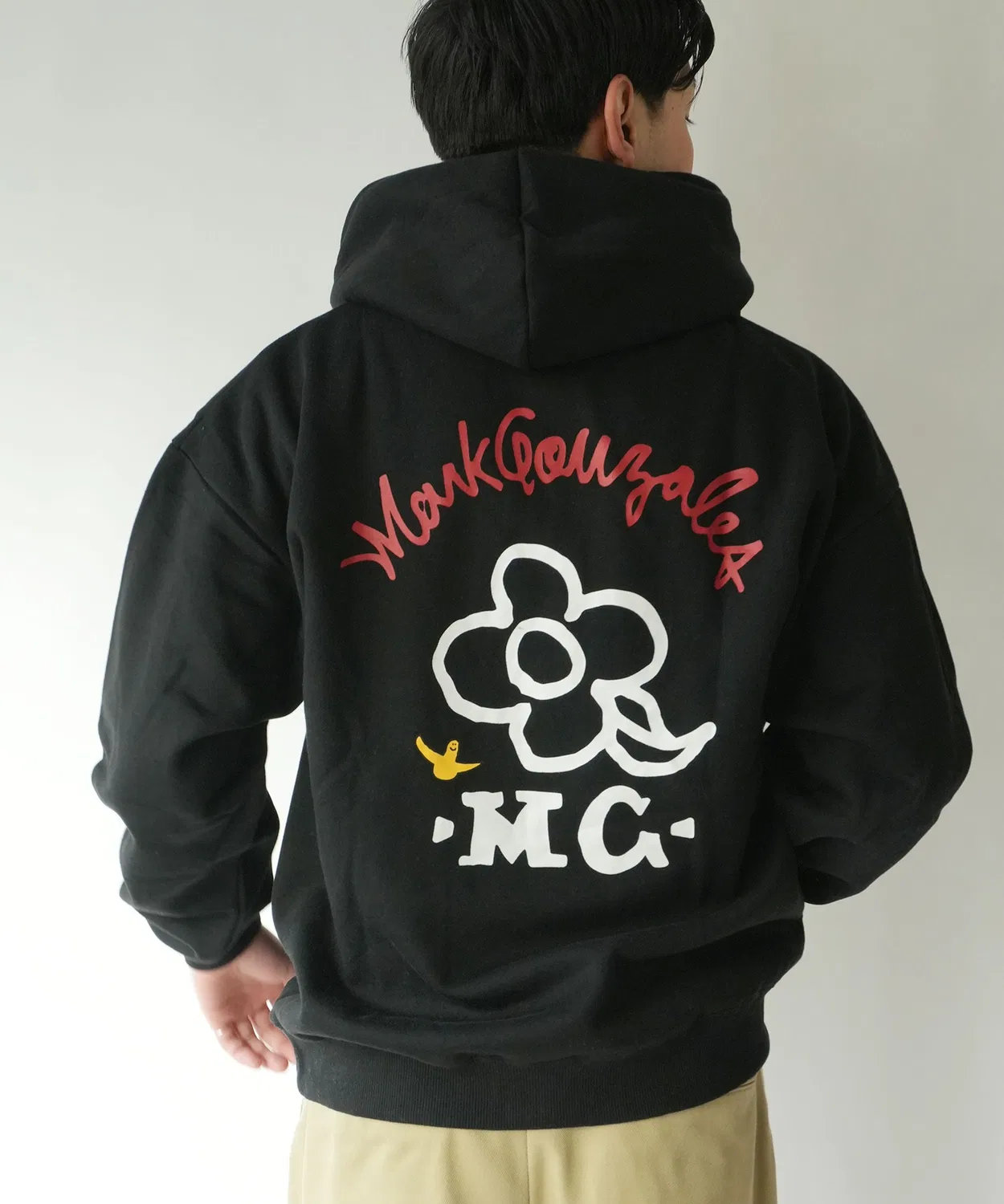 Детский пуловер с принтом Flower Graphic Back Print Pullover Hoodie RiNc, Black — фото 3
