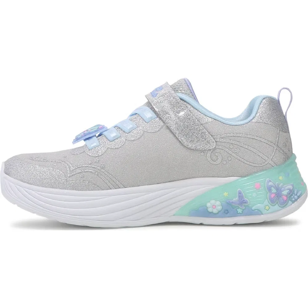Детские кроссовки с подсветкой Skechers, Silver/Blue Multi — фото 3