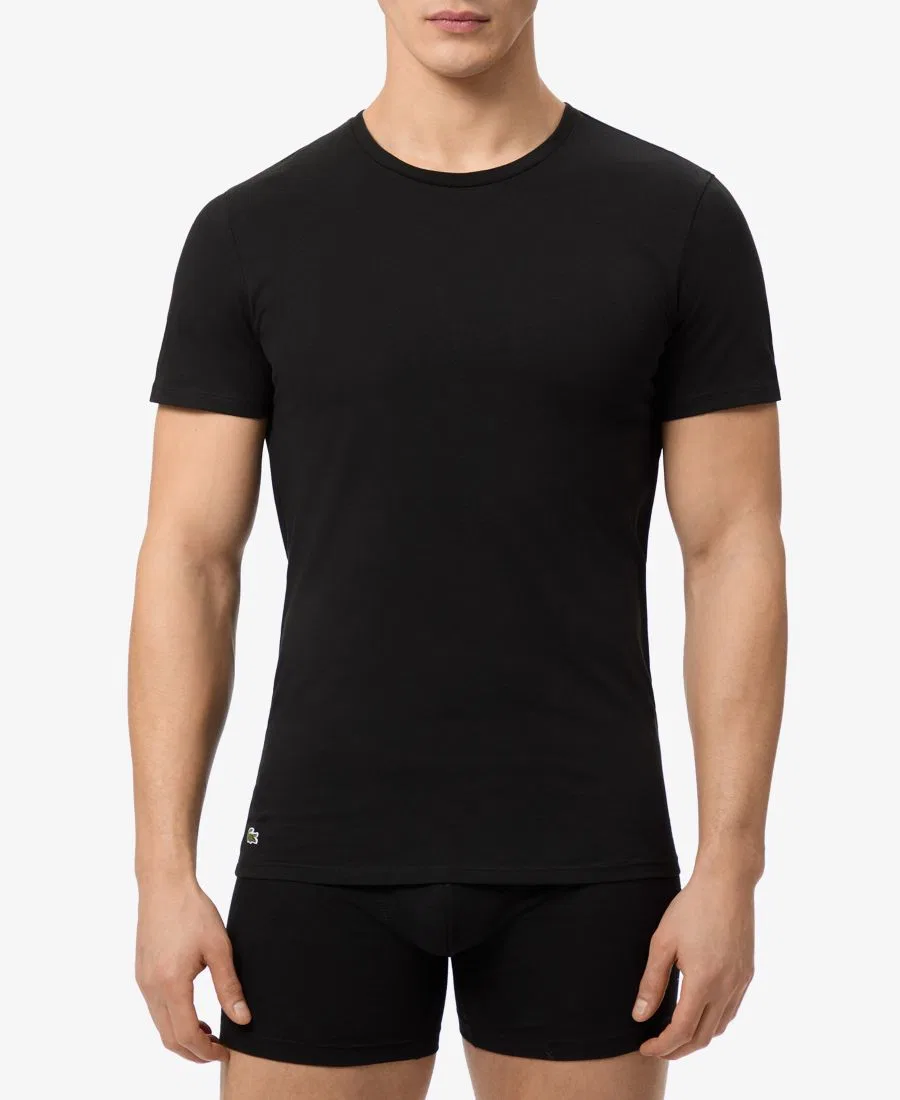 Мужской комплект маек-борцовок с V-образным вырезом 5 шт Lacoste, Black Buffalo-Pecan — фото 4