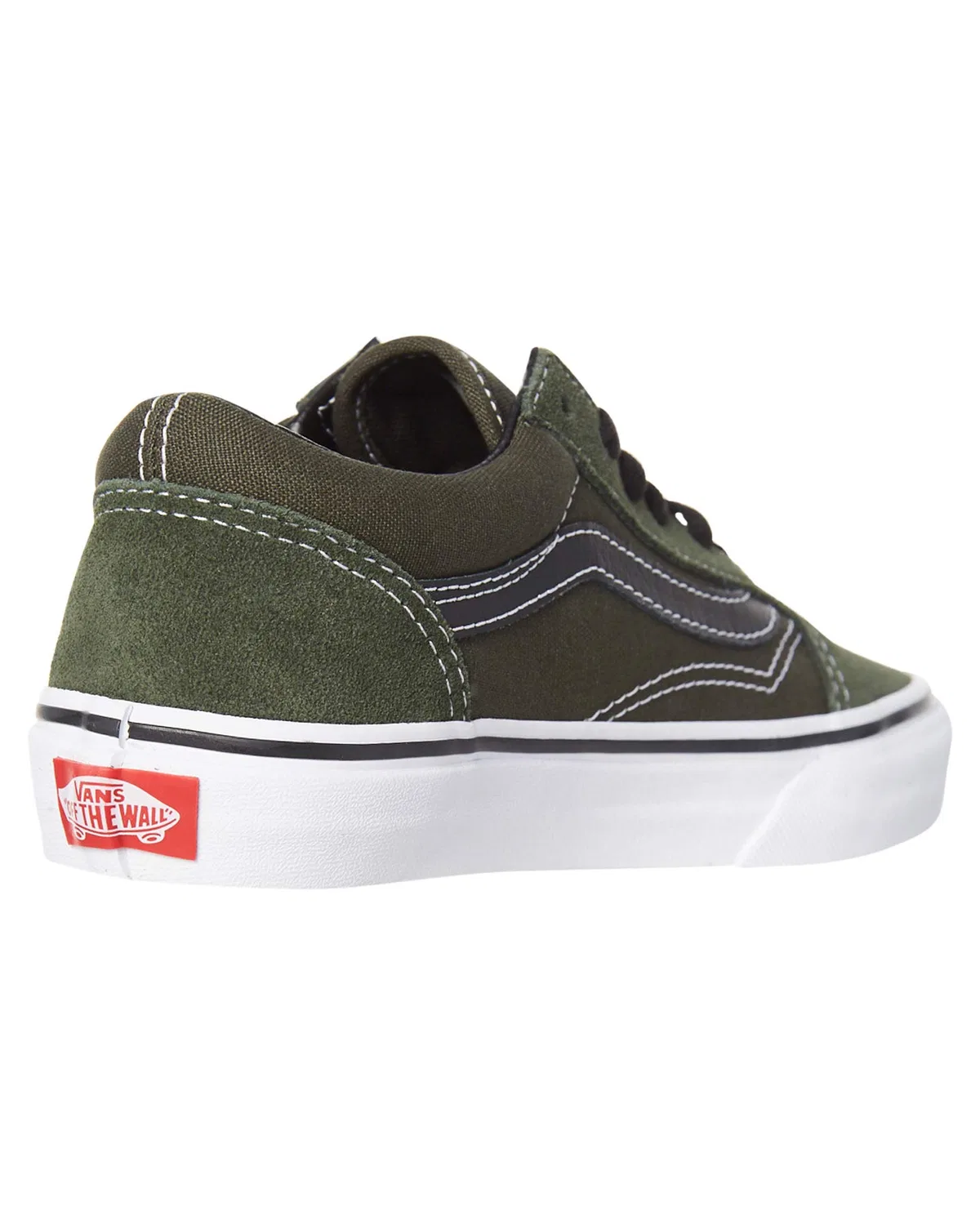 Детские кроссовки для мальчиков на шнуровке Old Skool Classic Suede/Canvas Vans, Army Green — фото 4