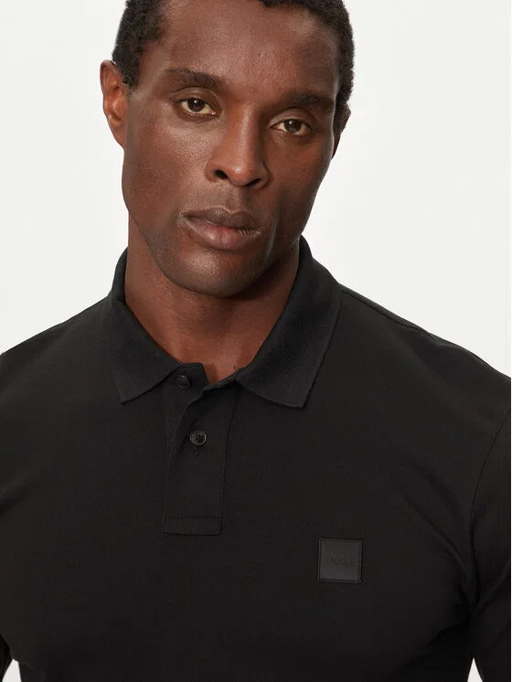 Поло slim fit Passerby Boss, черный — фото 4