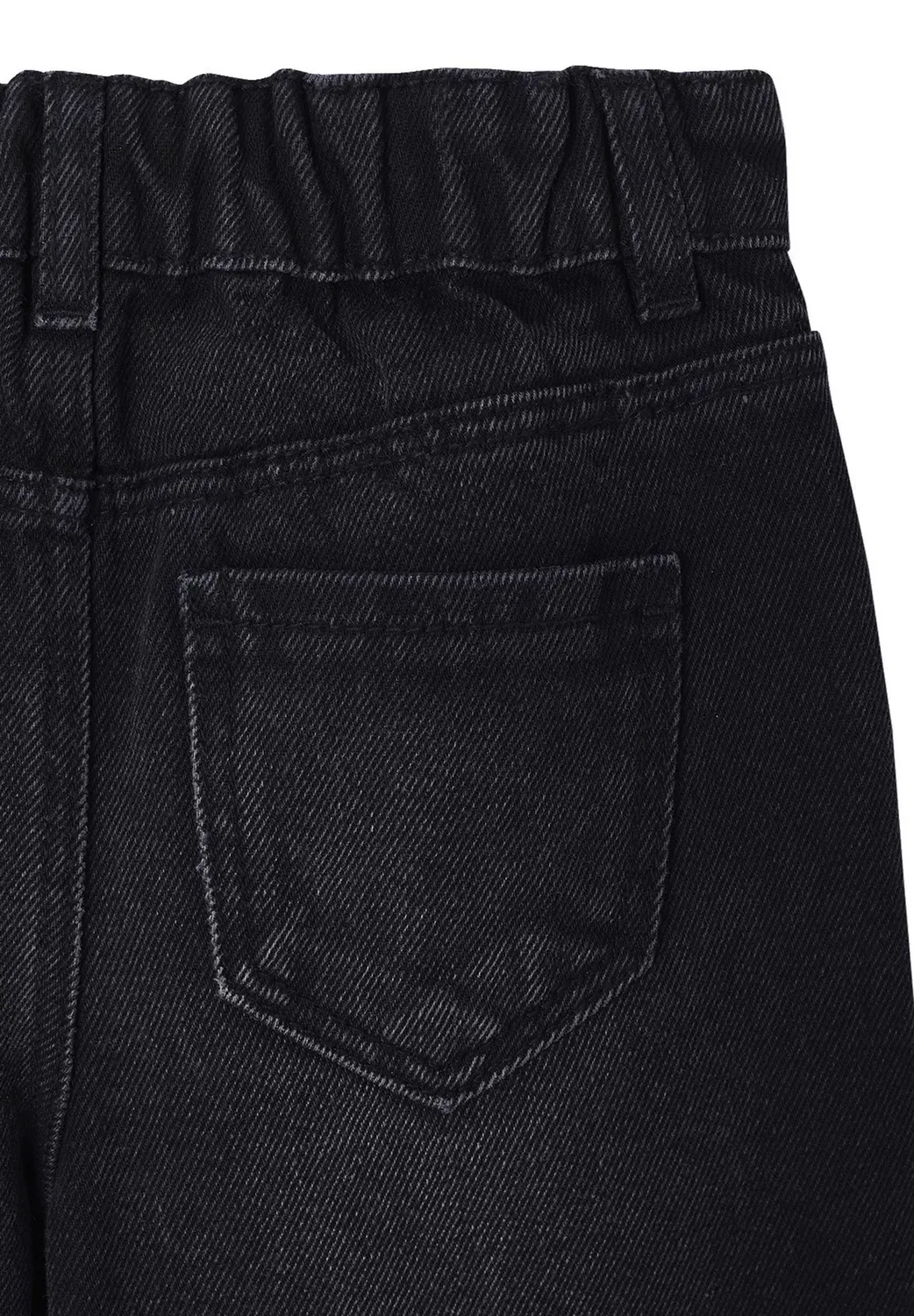 Weite mädchen Jeans mit dehnbund, Bundweite Verstellbar - джинсы свободного кроя Vertbaudet, Schwarz Denim — фото 4