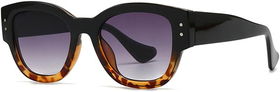 

Ретро солнцезащитные очки для женщин с заклепками, градиентные линзы, защита от УФ-излучения UV400, мужские солнцезащитные очки в стиле панк HDUBFY, Black Leopard Grey