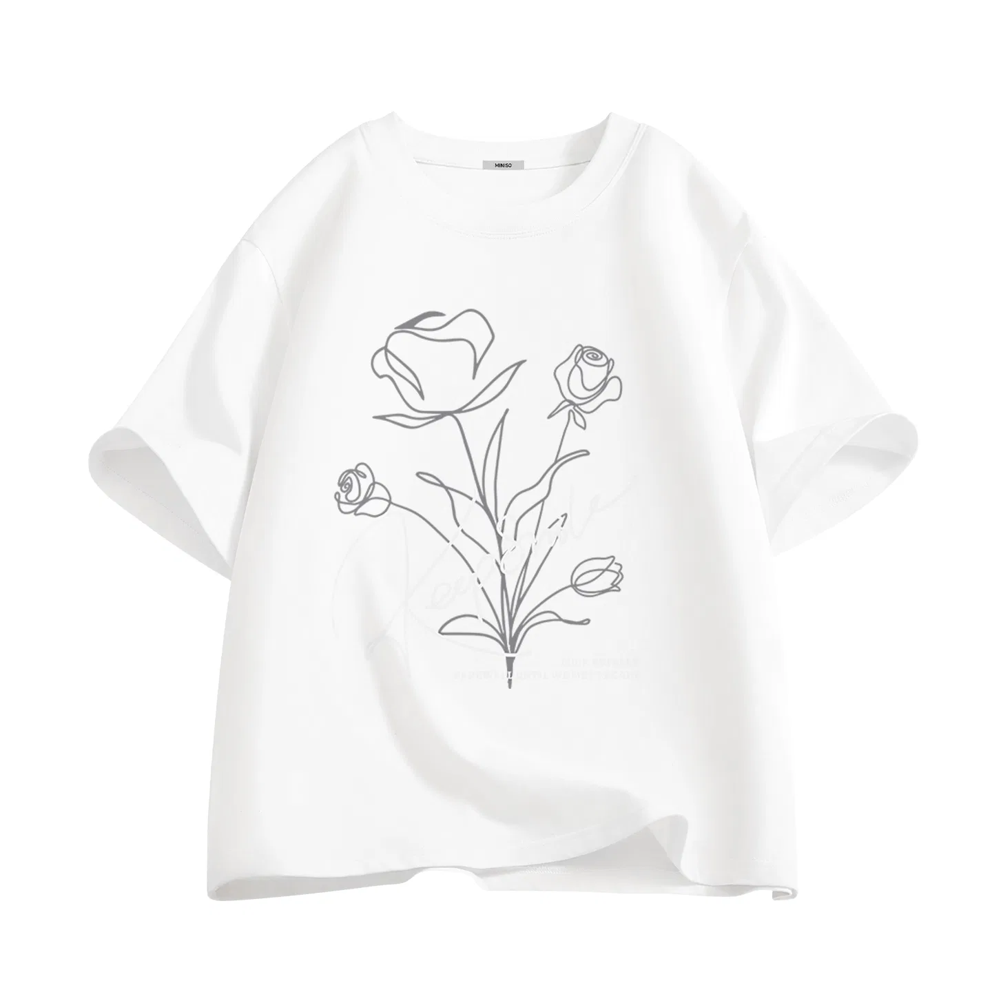 Футболка детская с круглым вырезом Big Smile Rose MINISO, Glacier Blue — фото 4