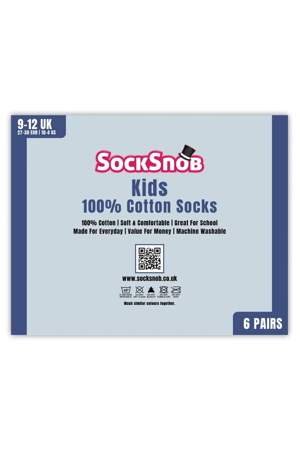 Набор из 6 пар хлопковых дышащих носков Sock Snob, Black — фото 2