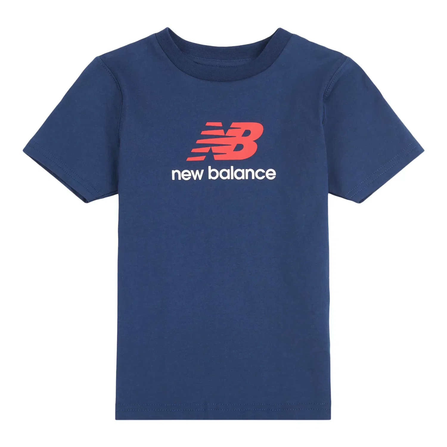 Детская футболка с коротким рукавом и принтом Jersey Stacked Logo New Balance, Nb Navy