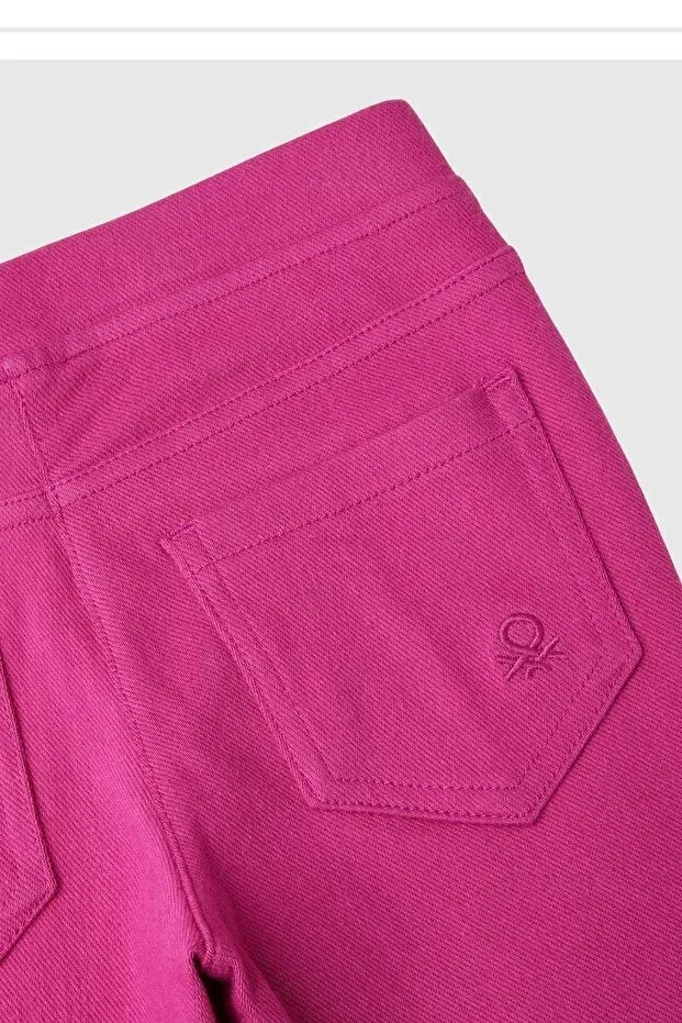 Детские брюки для девочек с принтом United Colors Of Benetton, Fuchsia — фото 3