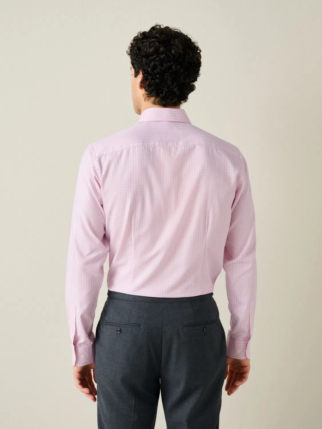 Рубашка формальная с гингемом, Slim Fit, Light Pink Gingham Next — фото 4