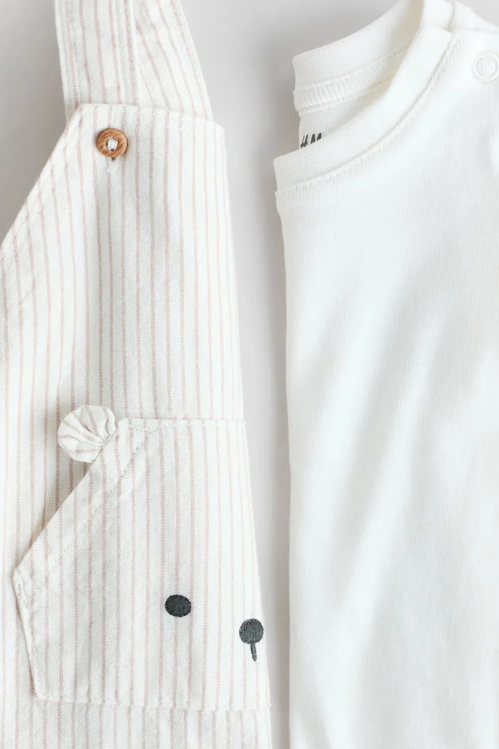 Комплект из двух предметов из хлопка H&M, Weiß/Beige Gestreift — фото 2