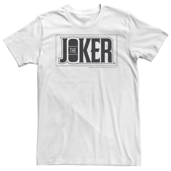 

Большая и высокая футболка с постером Joker из DC Comics жирным шрифтом Licensed Character, белый
