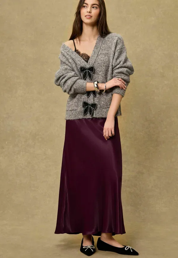 Юбка сатиновая Maxi Next, Burgundy Red, красный/бордовый — фото 3