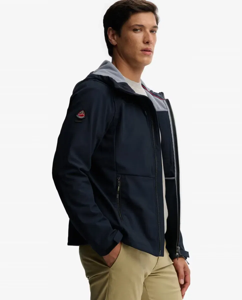 Мужская куртка софтшелл с капюшоном Trekker Superdry, Синий Морской — фото 4