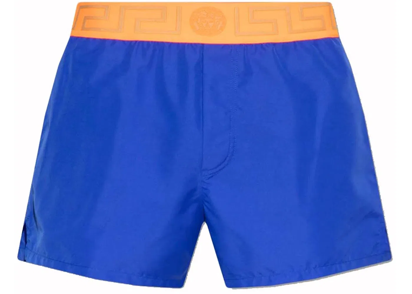 Мужские шорты для плавания с принтом Greca Versace, Blue/Orange