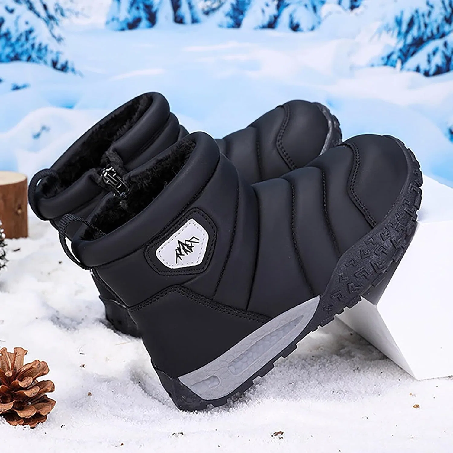 Детские зимние ботинки для девочек с флисовой подкладкой Snow Boots, Grey — фото 3