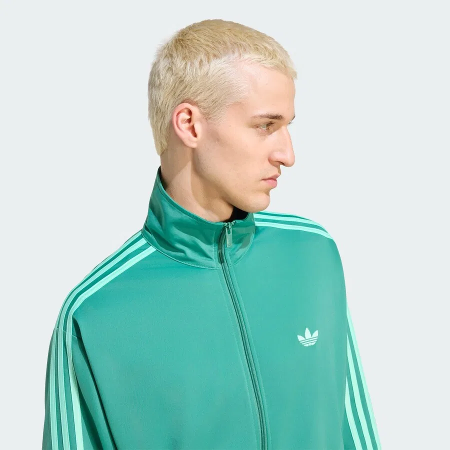 Худи на молнии ADIDAS ORIGINALS 'Firebird' в нефритово-зеленом цвете — фото 3