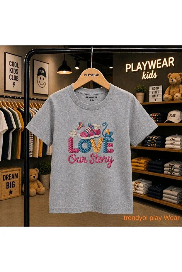 Детская футболка с принтом Knitted Love Baby Playwear, Gray