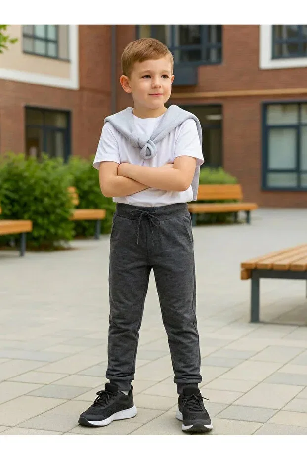 Детские спортивные штаны для девочек с высокой талией Basics Yakamel, Anthracite