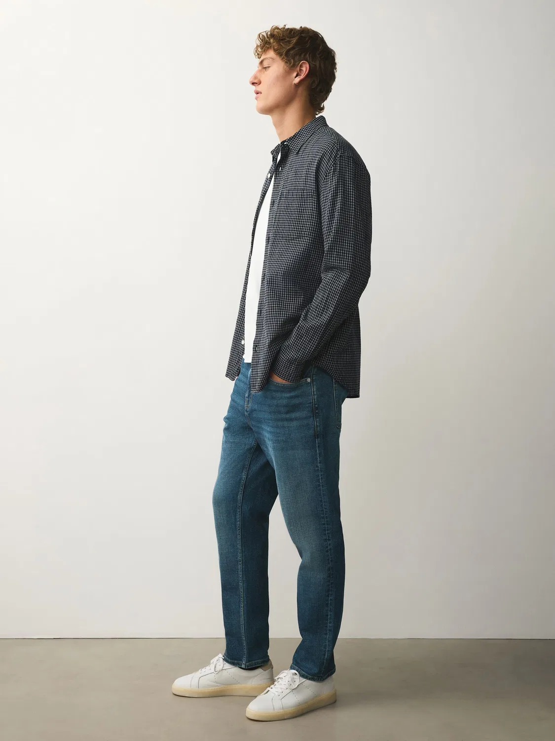 Джинсы классические с эластичным стрейчем, Slim Fit Next, Средне-синий — фото 3