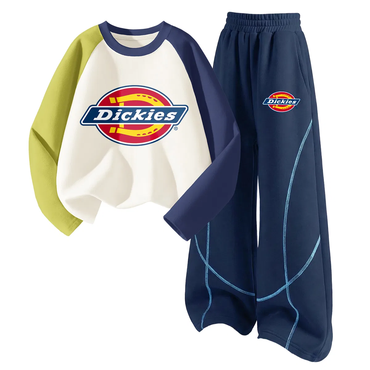 Детский комплект из футеровки с круглым вырезом Dickies, Standard Thick Rose Purple+Standard Thick K White Heather Gray — фото 3