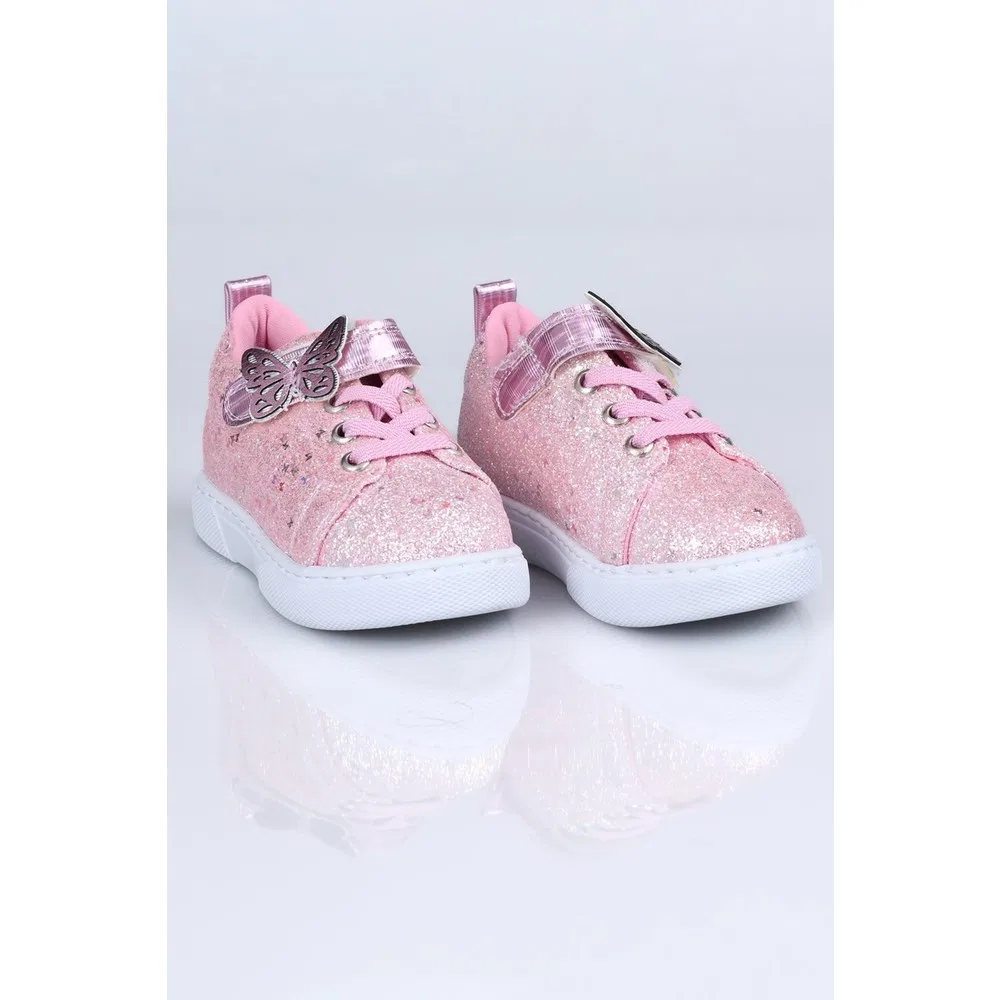Детские спортивные кроссовки с блеском, Pink, C.2513 Simli Spor Ayakkabı Caretta