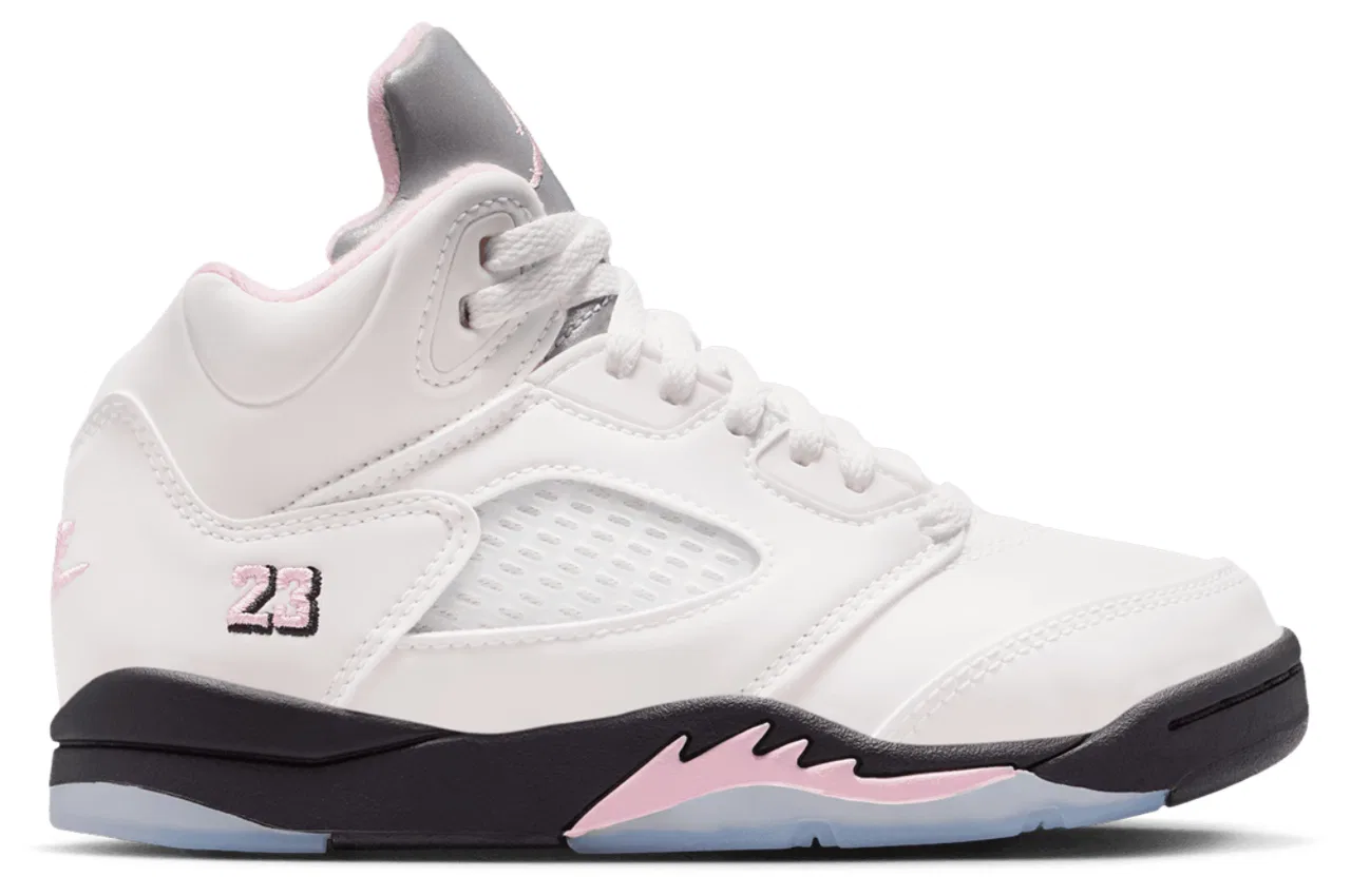 Кроссовки для мальчиков Retro 5 OG Jordan, цвет White/Soft Pink/Black