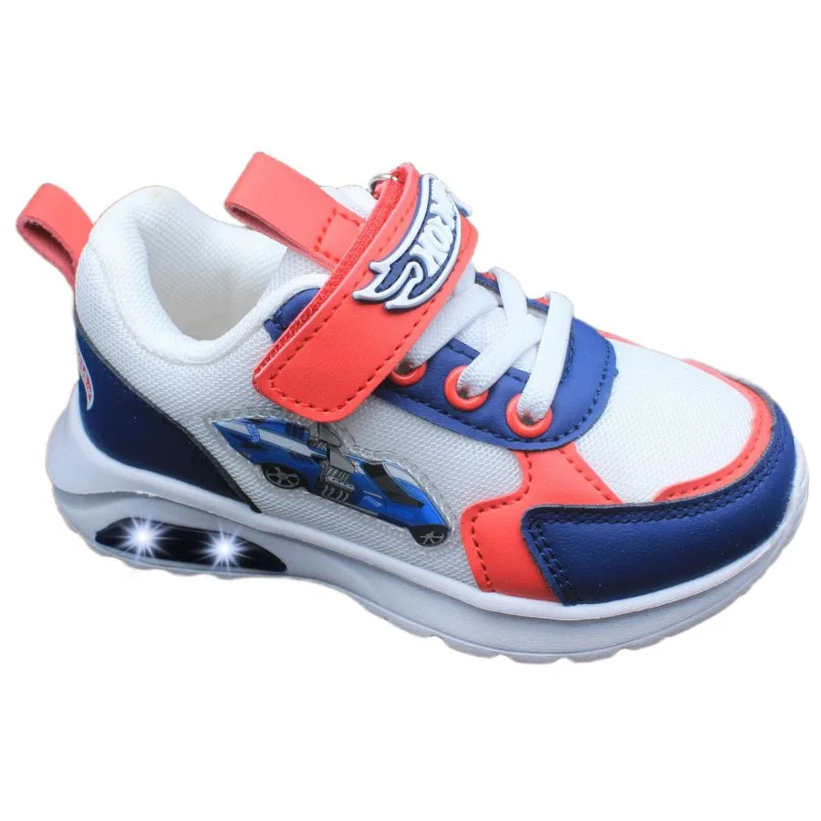 Детские кроссовки со светящейся подошвой Hot Wheels, Blue & Red