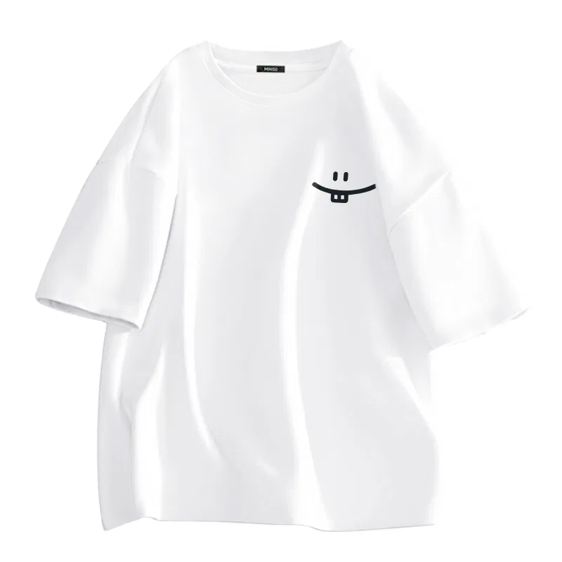 Детская футболка с длинным рукавом Simple Smile Drawing Chest Logo MINISO, Light Beige — фото 3