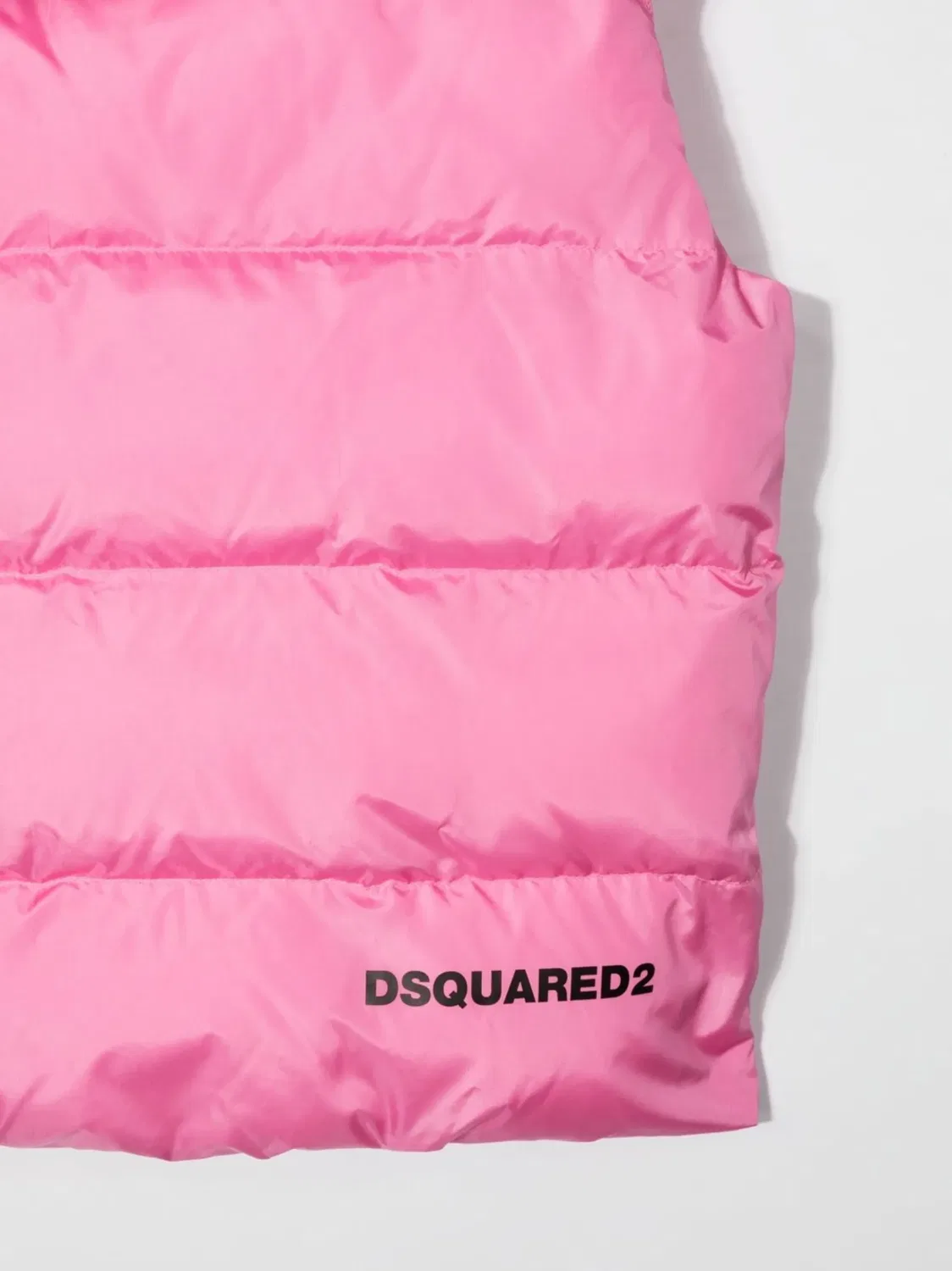 Стеганый жилет‑пуховик с капюшоном DSQUARED2, розовый — фото 3