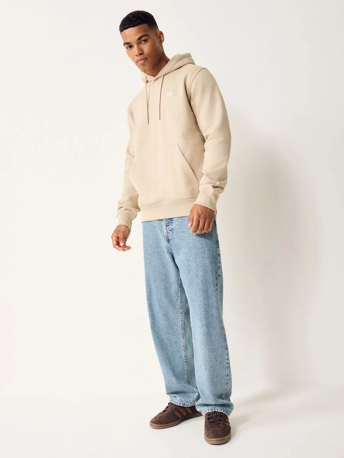 Худи, флисовое, Trefoil Essentials, adidas Originals, бежевый — фото 2