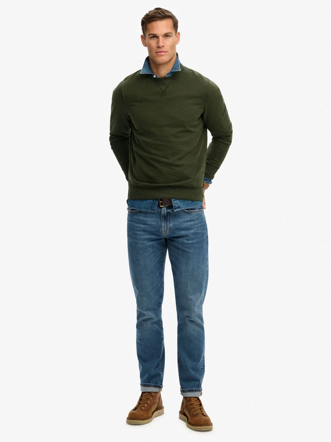 Свитшот классический Essential Superdry, зеленый — фото 3