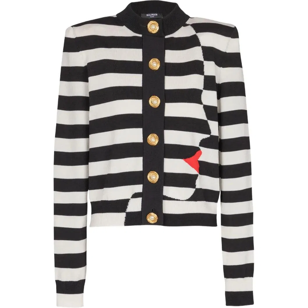 Женский кардиган с принтом Face Mariniere BALMAIN, Black